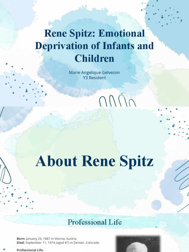 Rene Spitz PDF Psychology Family