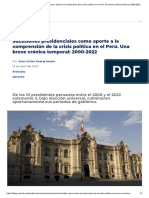 Sucesiones Presidenciales Como Aporte A La Comprensión de La Crisis Política en El Perú. Una Breve Crónica Temporal: 2000-2022