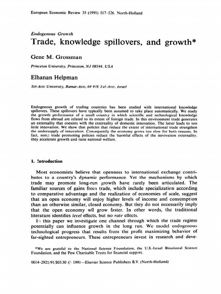 Grossman 1991 | PDF | Economic Growth | Labour Economics