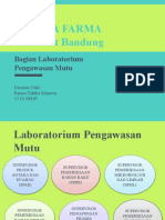 PT - Kimia Farma Tbk. Plant Bandung: Bagian Laboratorium Pengawasan Mutu
