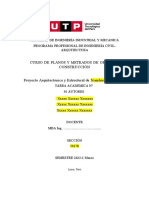 Curso de Planos Y Metrados de Obras de Construcción Proyecto Arquitectónico y Estructural de Nombre Del Proyecto