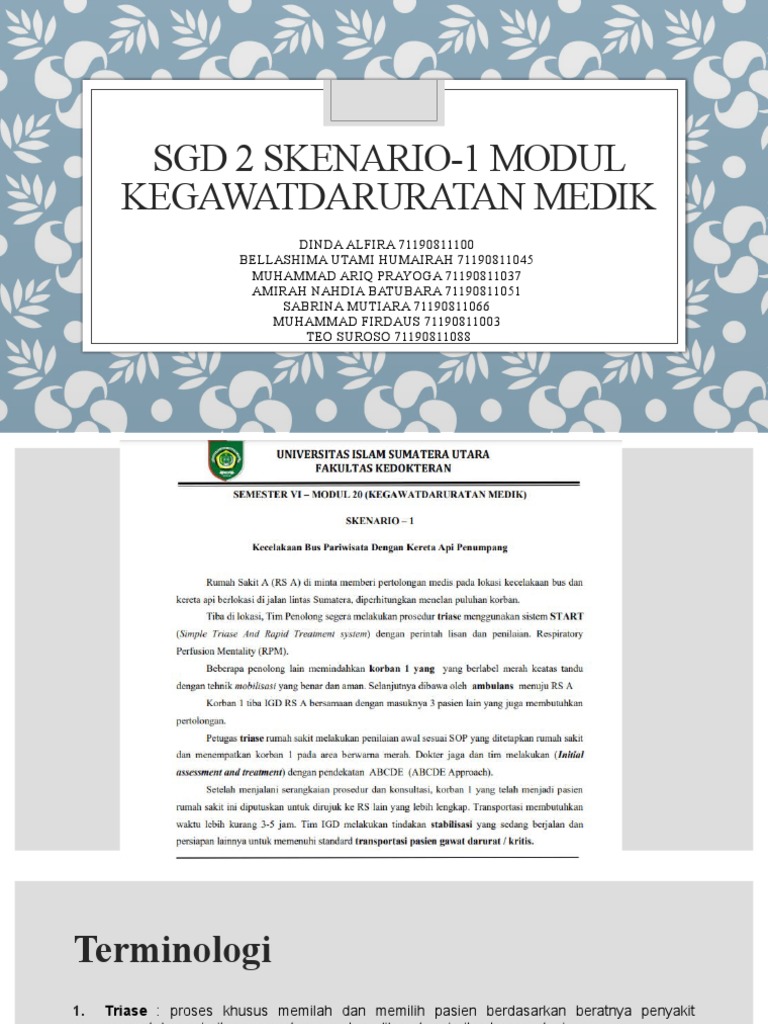 Notulen SGD 2 Skenario-1 Modul Kegawatdaruratan Medik Pert-2 | PDF ...