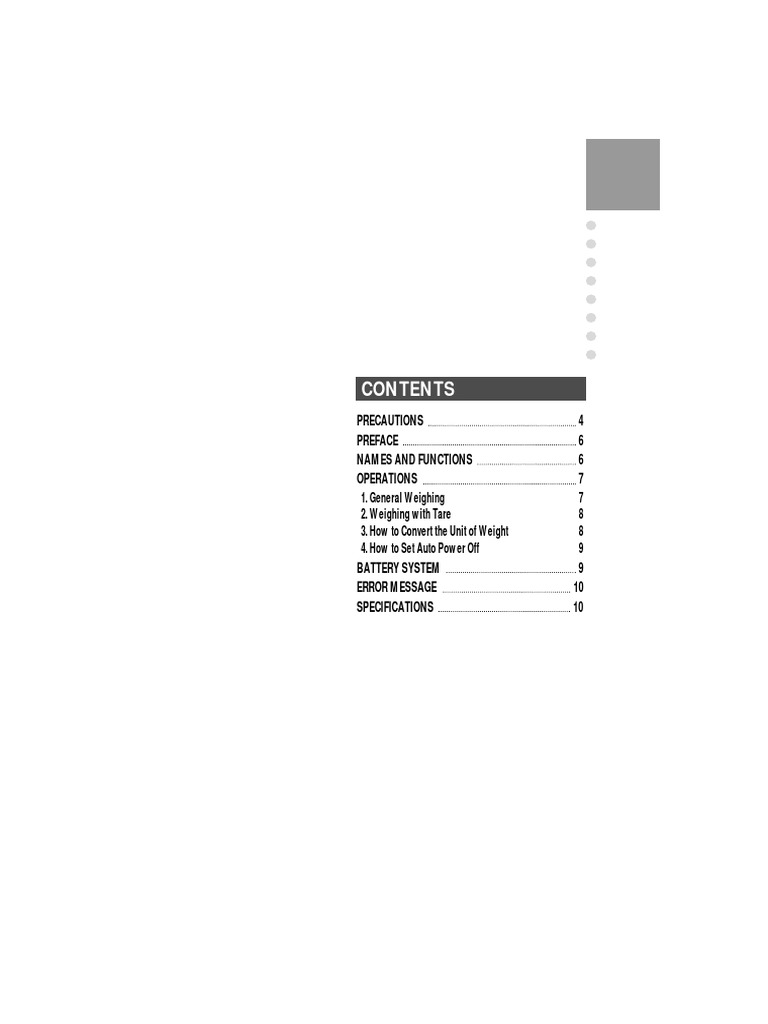 SW Series Scale User Manual | PDF | Weight | Pound (Mass)