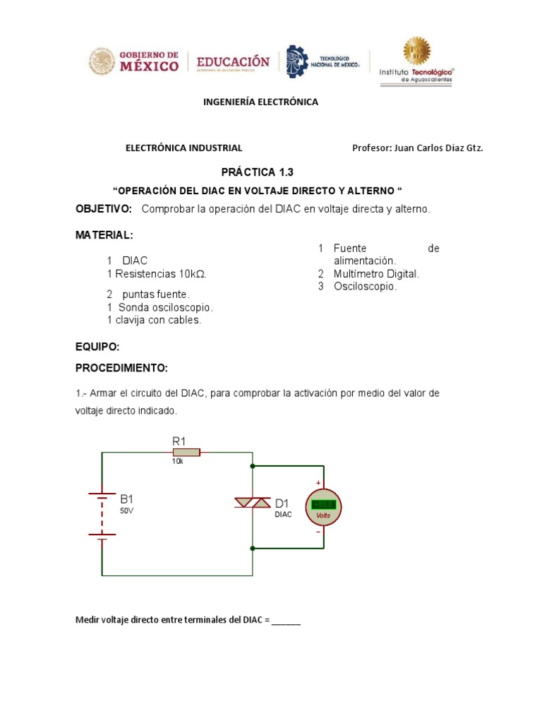 Operación del DIAC en Circuitos | PDF