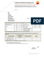 Covid-19 Health Monitoring Statement For Contractor or Visitor