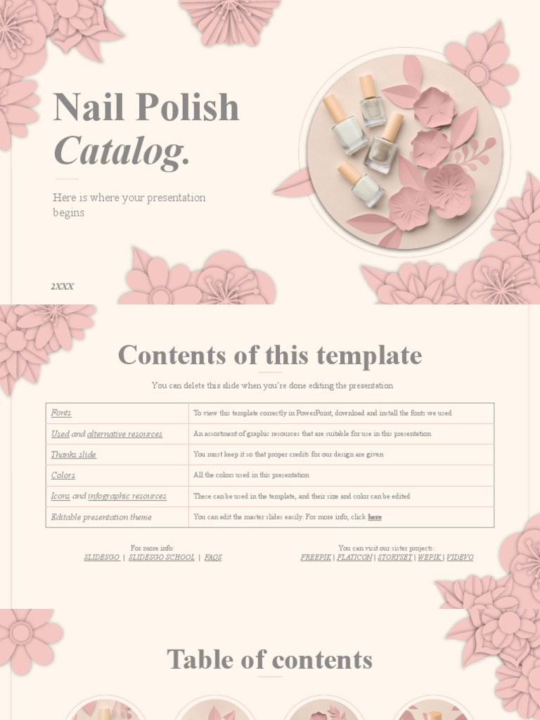 Nail Polish Catalog by Slidesgo PDF