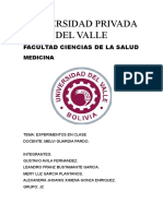 Universidad Privada Del Valle: Facultad Ciencias de La Salud