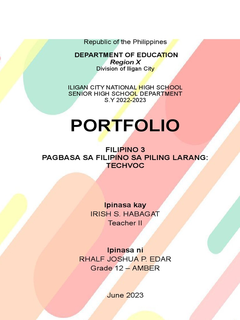 Amber Guidelines For Individual Portfolio PDF Educational Stages