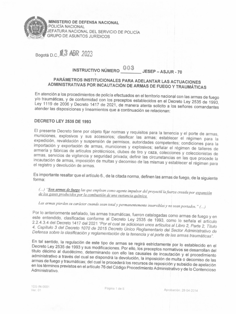 INSTRUCTIVO Nro 003 JESEP-ASJUR 13-04-2023 | PDF