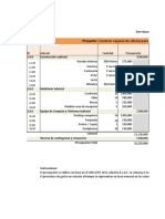 Presupuesto Del Proyecto: Proyecto: Construir Espacio de Oficina para 10 Personas