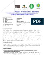 Proyecto Denominado: "Un Espacio para Aprender A Convivir Y Dialogar Como Hermanos en La Fe" - "Semana de La Educación Religiosa"