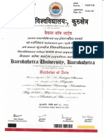 Kurukshetra University Degree Certificate Details