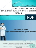 Normas de Atención en Salud Integral 2018, para El Primer Segundo Y Nivel de Atención. Mspas