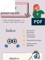 Tipos de Observación: - Dulce Gonzalez Mendieta - Joz - Docente: Jaime Alberto Serrano