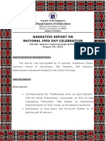 Department of Education: Narrative Report On National Iped Day Celebration