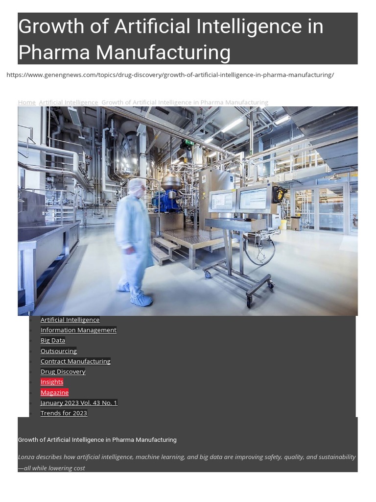 AI Advancements in Pharma Manufacturing | PDF | Artificial Intelligence ...
