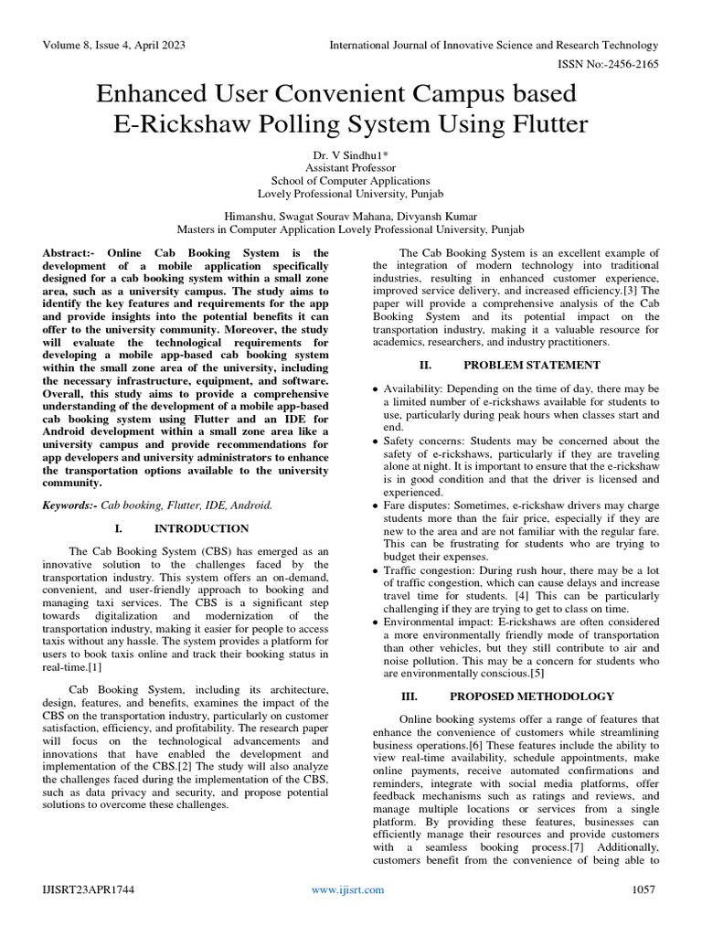 E-Rickshaw Booking System for Campuses | PDF | Mobile App | Transport