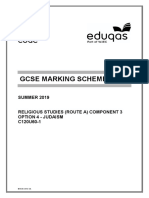 Gcse Marking Scheme: SUMMER 2019 Religious Studies (Route A) Component 3 Option 4 - Judaism C120U60-1