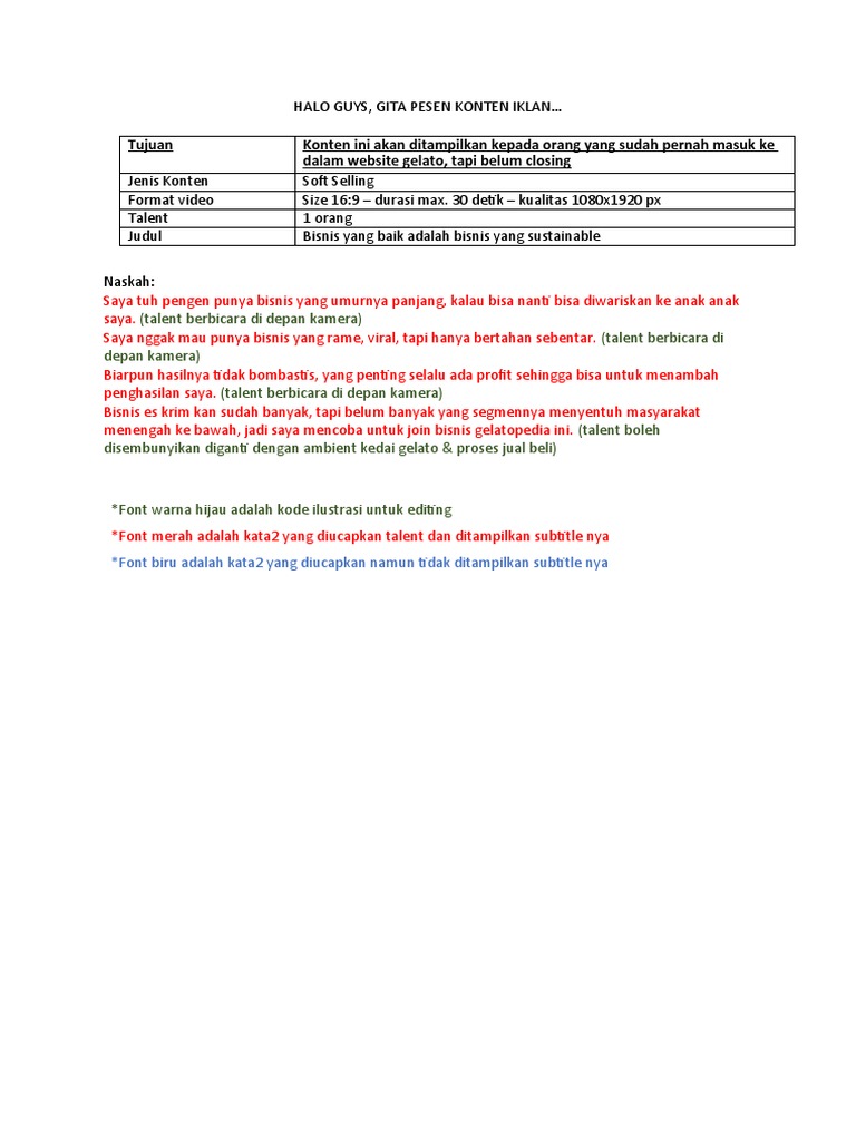 Contoh Brief Konten | PDF