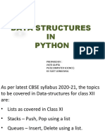 Data Structures IN Python: Prepared By: Jyoti Gupta PGT (Computer Science) KV Sliet Longowal