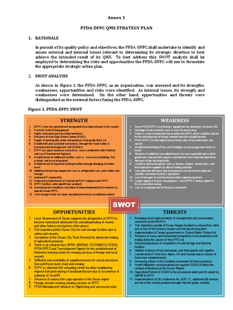Strategic Plan - DFPC | PDF | Swot Analysis | Refrigeration