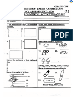 Competency Based Curriculum Assessment-2020 Environmental Activities and R.E