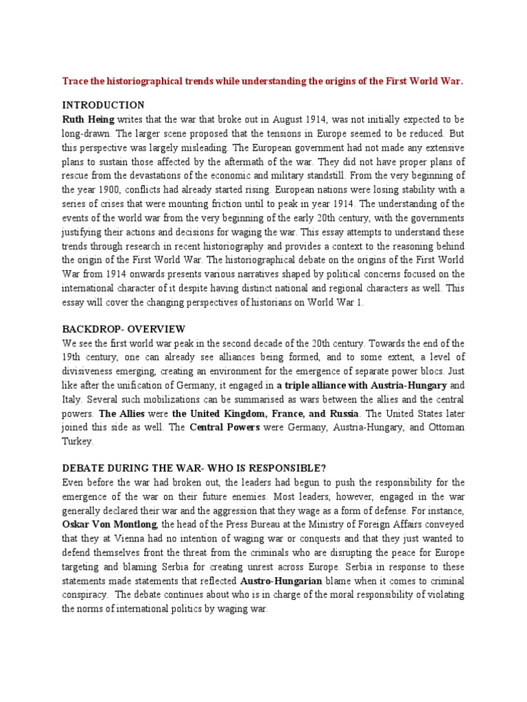 Historiography of World War I Origins | PDF | German Empire | Imperialism