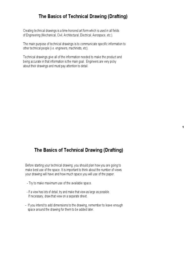 Technical Drawing Basics PDF Technical Drawing Engineering Tolerance