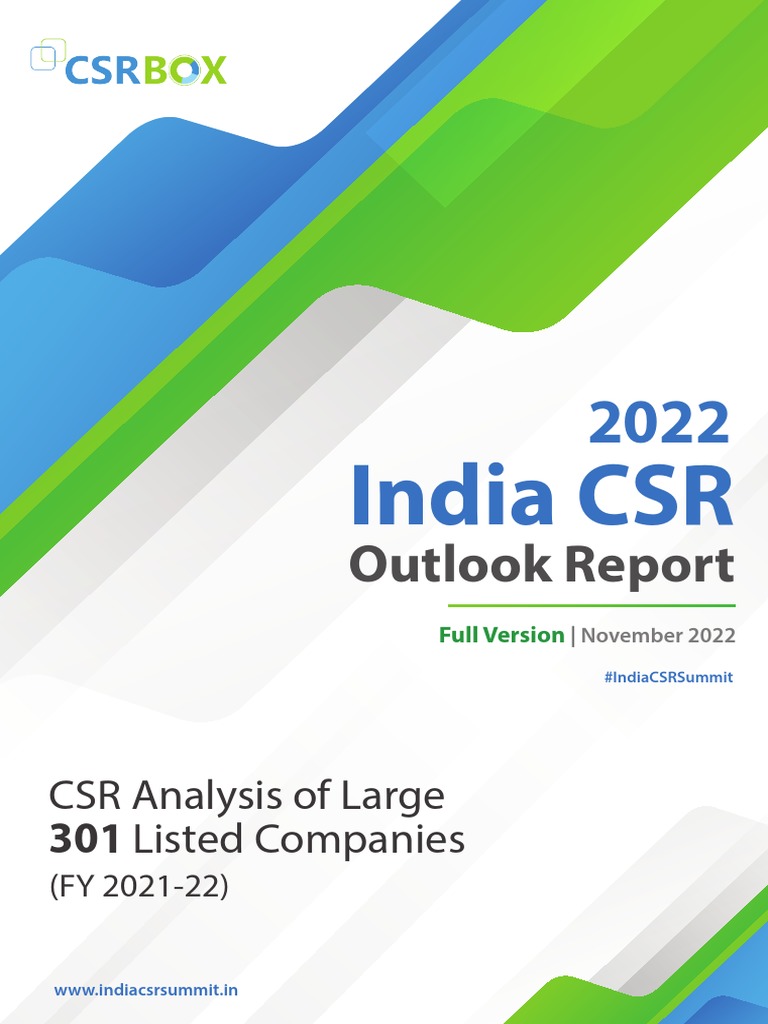India CSR Outlook 2022: Key Insights | PDF | Economies