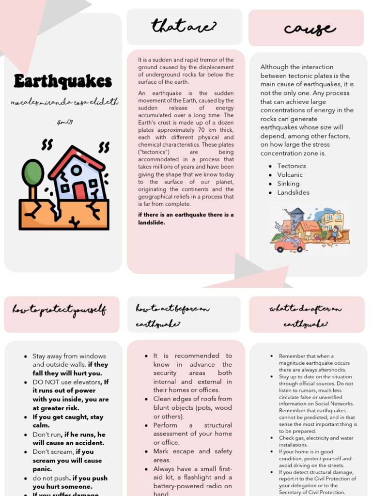 Brochure Natural Disasters PDF Earthquakes Plate Tectonics
