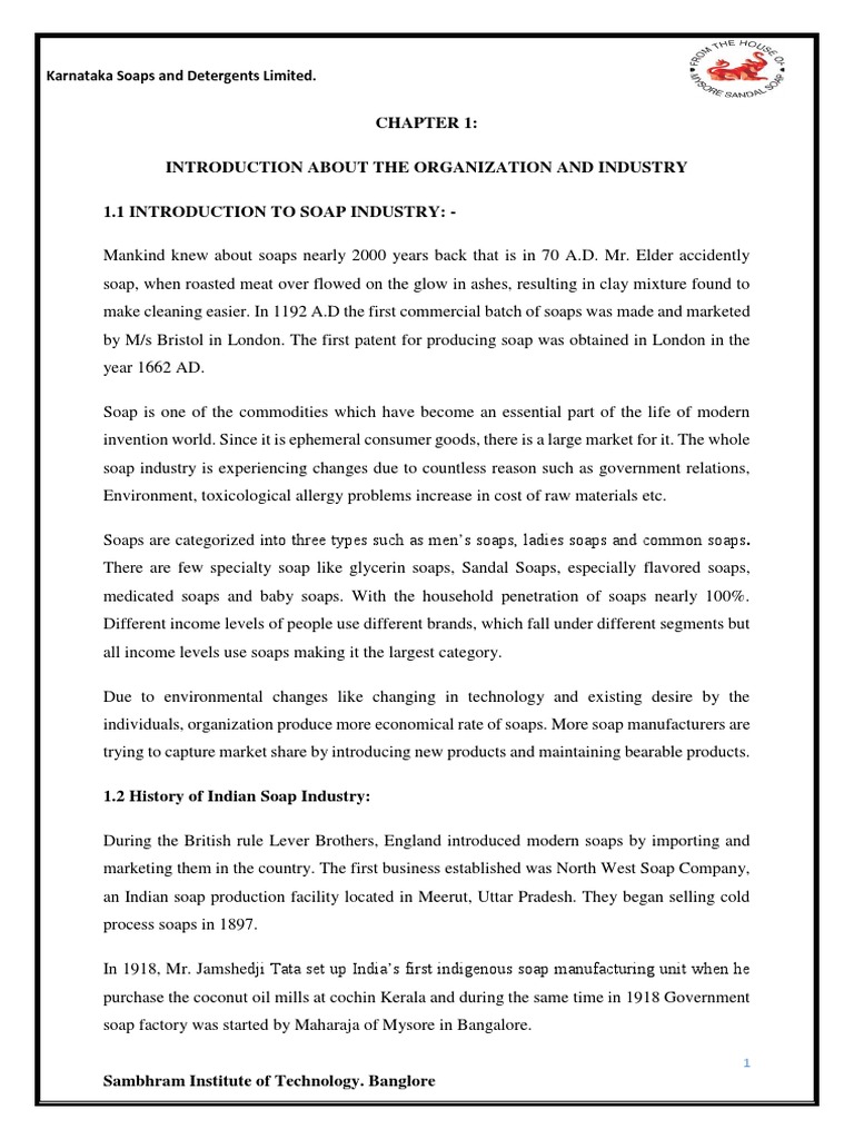 Karnataka Soaps and Detergents Limited PDF