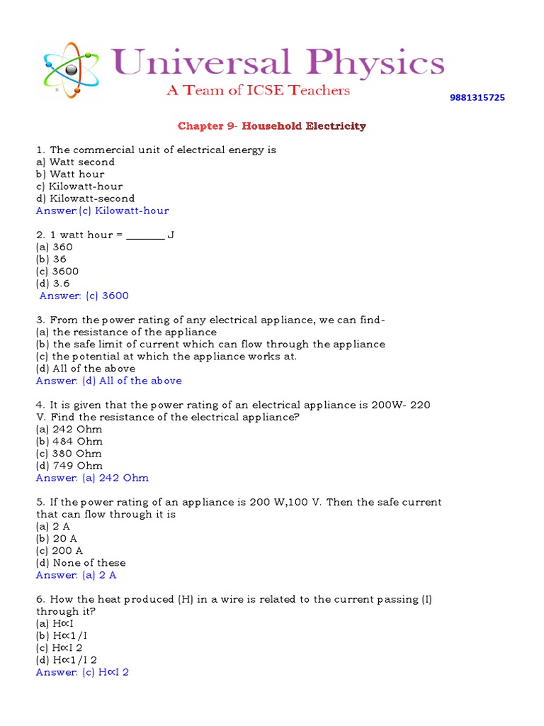 Household Circuits PDF Mains Electricity Fuse (Electrical)