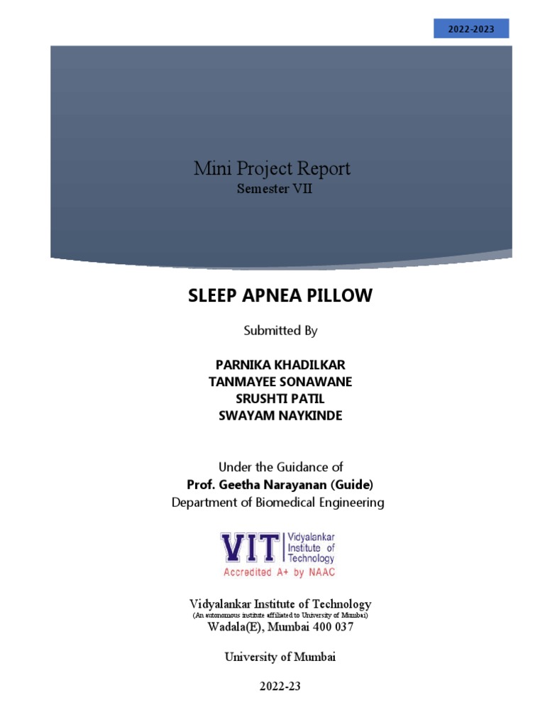 Sleep Apnea Pillow Project Report | PDF | Sleep Apnea | Snoring