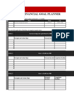 Financial Goal Planner: Write Down Your Top 3 Financial Goals To Achieve in The Next 3 - 12 Months