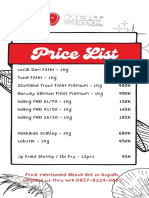 Local Seafood & Premium Meat Price List