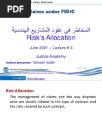 Risk S Allocation: Claims Under FIDIC