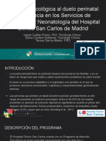 Atención Psicológica Al Duelo Perinatal: Experiencia en Los Servicios de Obstetricia y Neonatología Del Hospital Clínico San Carlos de Madrid