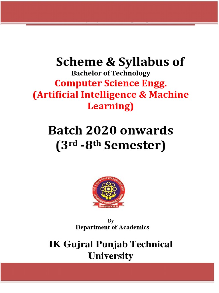 Scheme & Syllabus Of: Computer Science Engg. (Artificial Intelligence ...