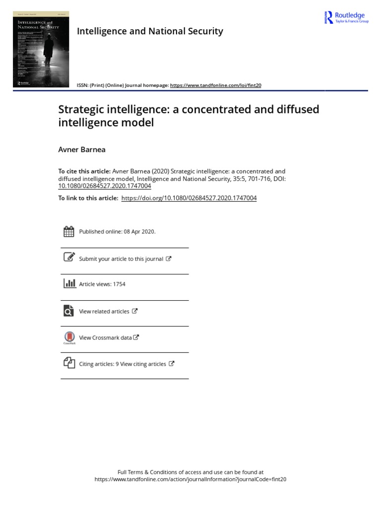 Strategic Intelligence A Concentrated and Diffused Intelligence Model ...