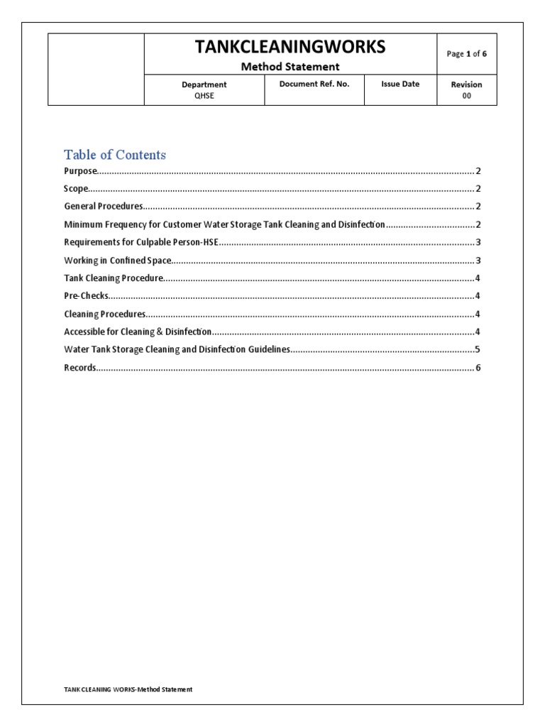 Master File MOS Water Storage Tank Cleaning and Disinfection