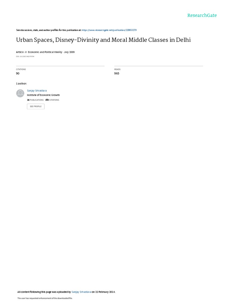 Urban Spaces Disney-Divinity and Moral Middle Clas | PDF | Consumerism
