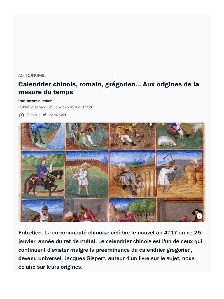 Quelles Sont Les Origines De Notre Calendrier – JTYXDD