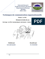 Techniques de Communication Organisationnelle: Résumé Et Étude de Cas