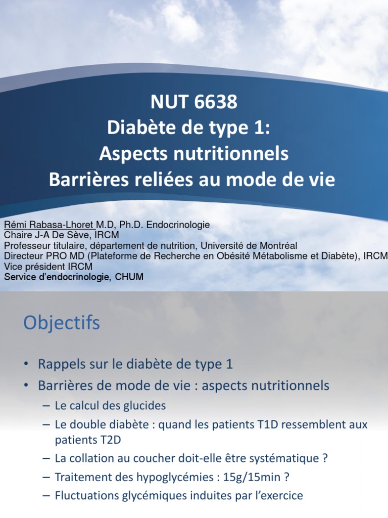 5.diabète de Type 1 Et Aspects Nutritionnels 2021 | PDF | Spécialités ...