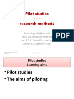 Pilot Studies - Research Methods