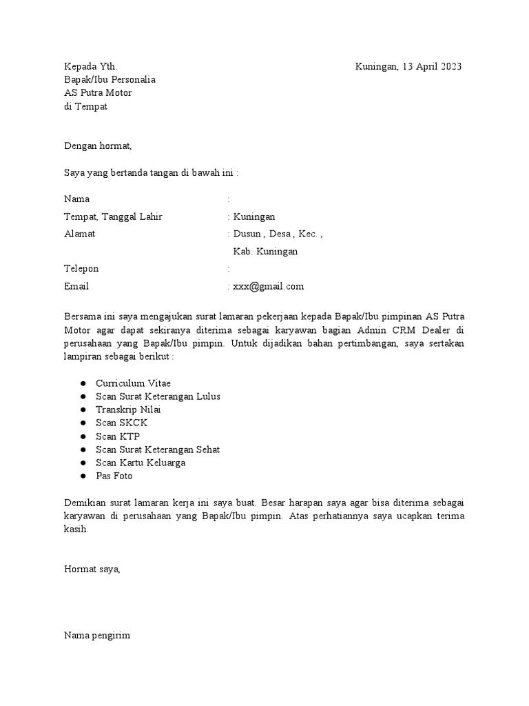 Surat lamaran online copy 2 pdf
