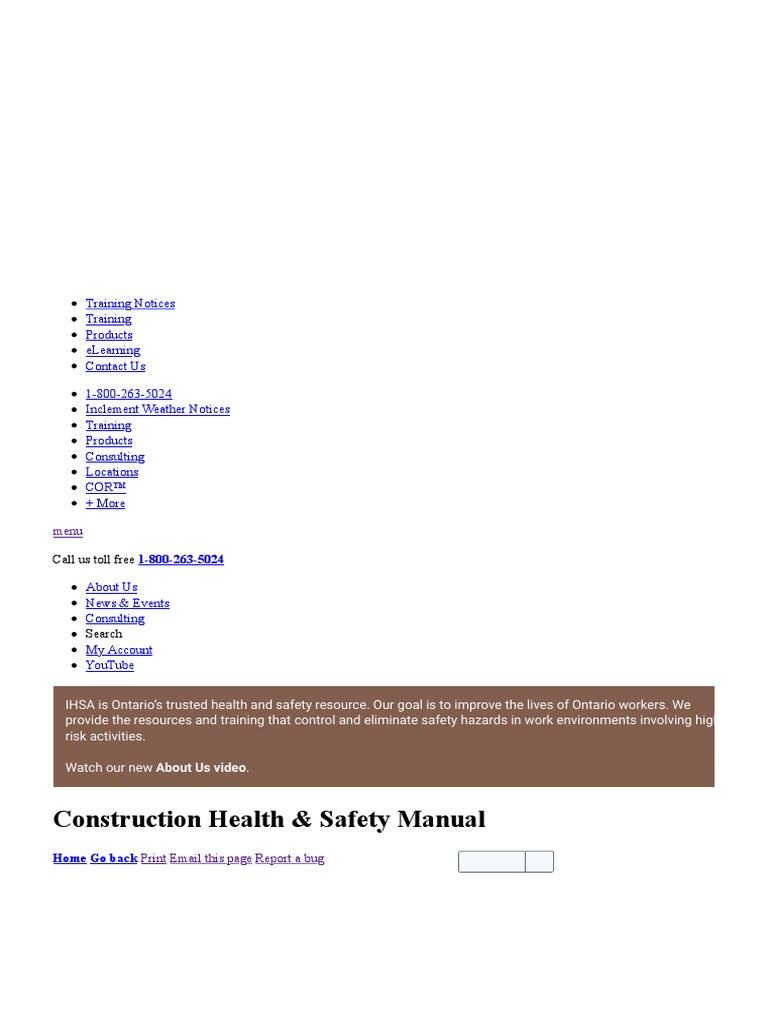 Health And Safety Manual Examples