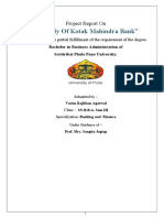 "A Study of Kotak Mahindra Bank": Project Report On