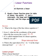 Objectives: Topic: Linear Functions
