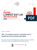 RDC - Les Stations-Service Contrôlées Sur La Qualité de Leurs Produits Pétroliers - Ouragan - CD
